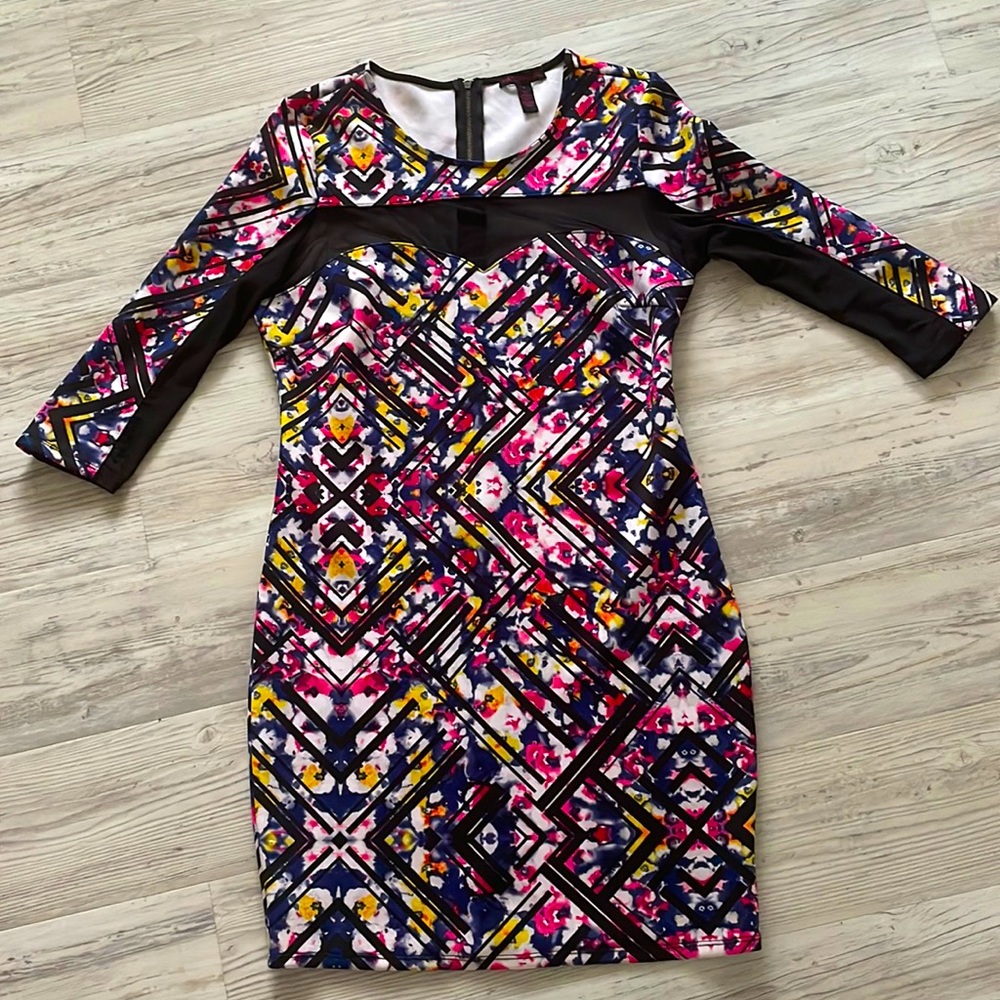 Material Girl long-sleeved body-con dress, size large